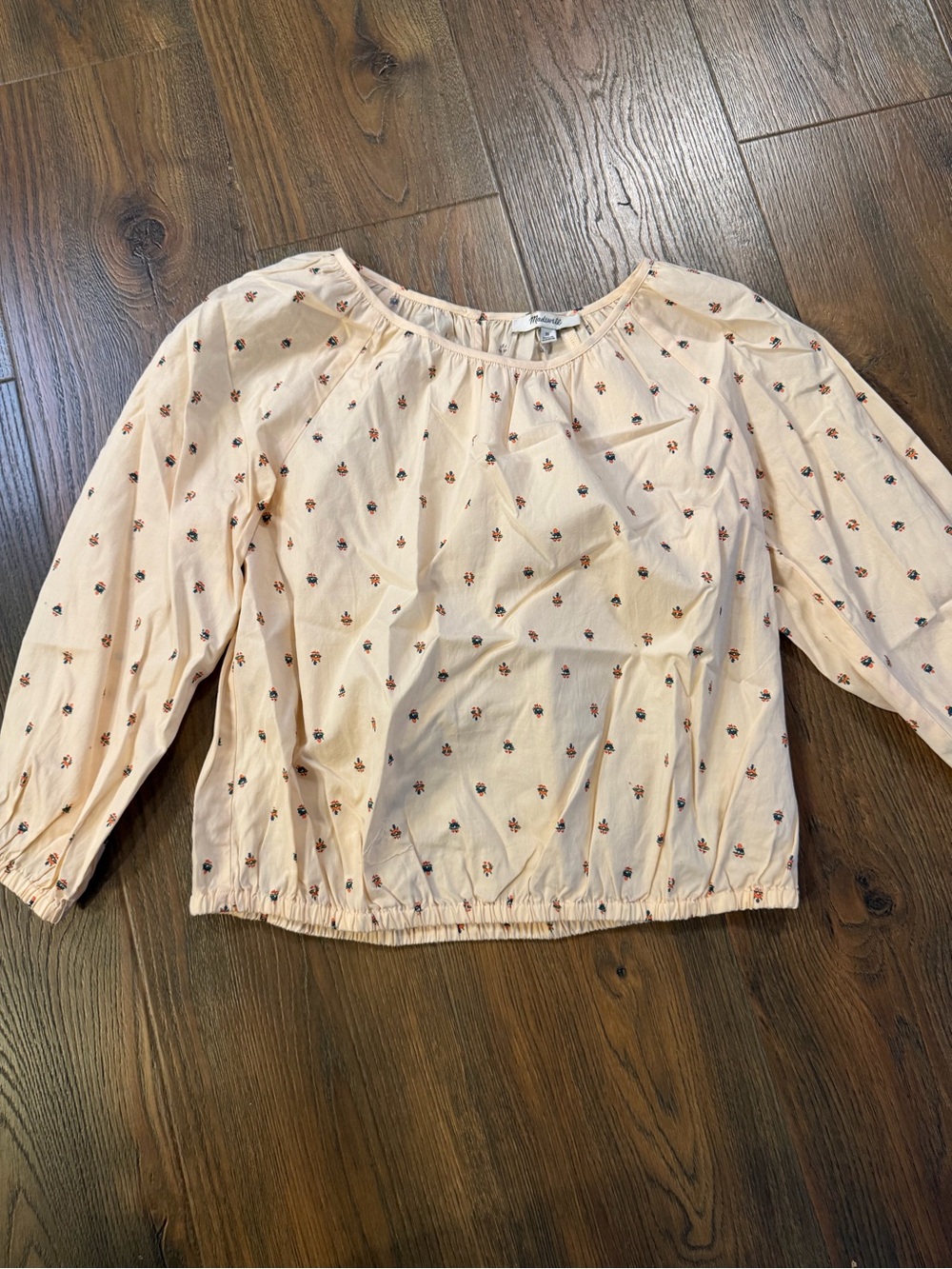 Madewell Cream Floral Cottagecore Whimsical Peasant Blouse